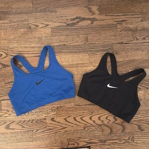 Set of 2 Black and Blue Dri Fit Nike Sports Bra size L